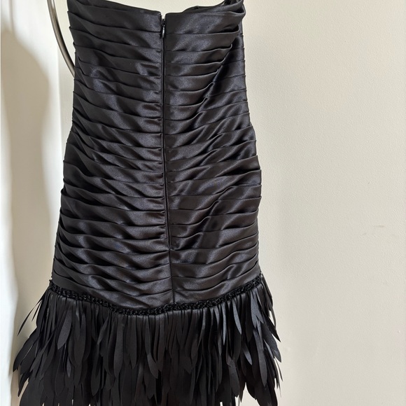 Strapless White House Black Market Black Ruched Dress - Picture 3 of 8